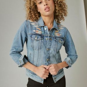 Lucky Brand Denim Embroidered Jacket